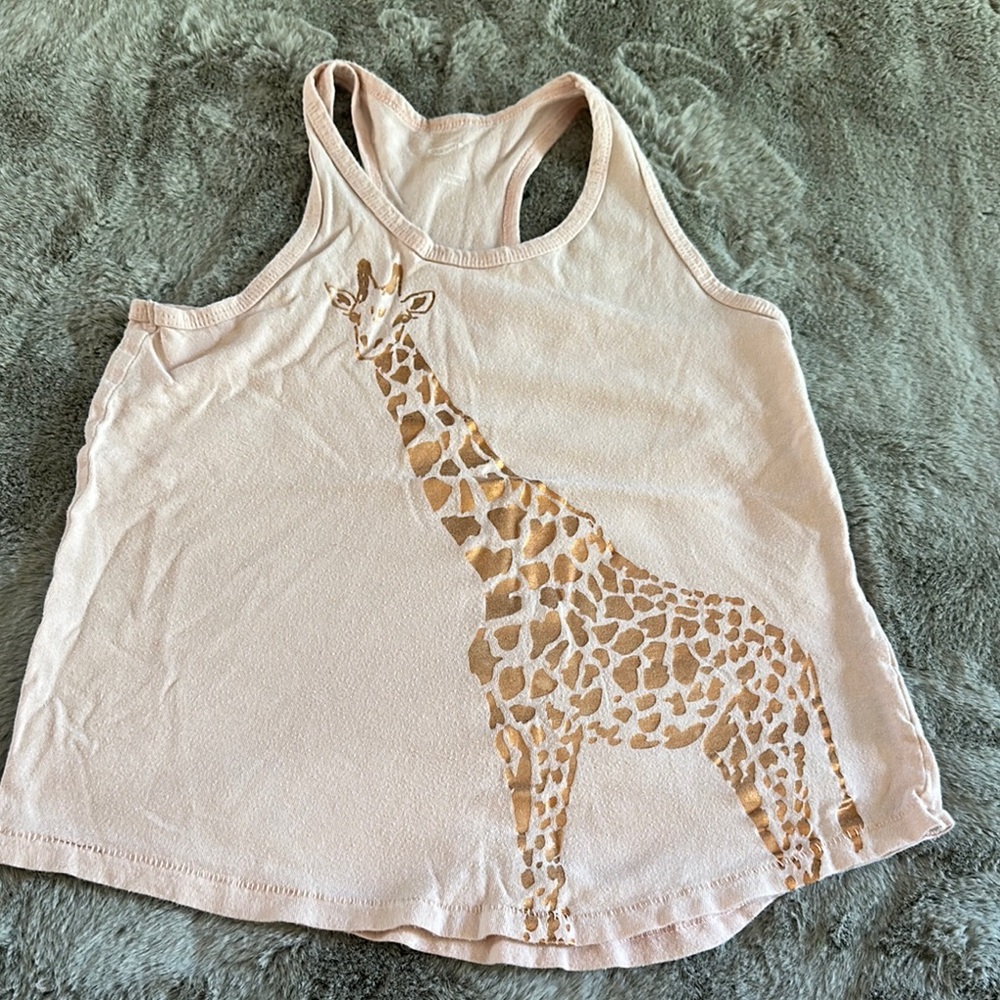 Old Navy Pink Tank Top with Giraffe Print